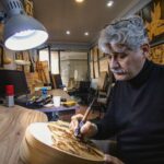 artist working in studio