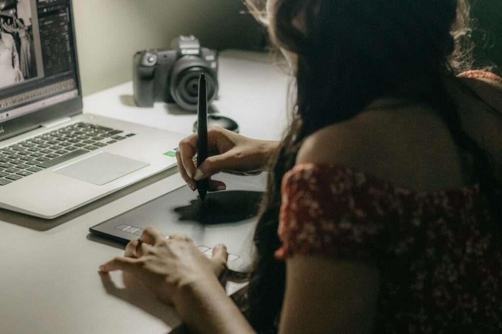 freelance graphic designer workspace